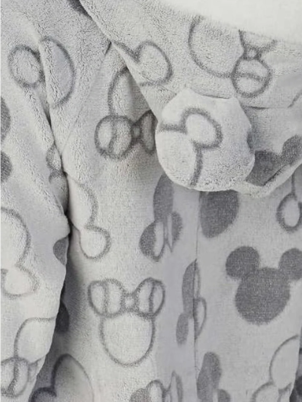 Disney Gray and White Mickey Mouse Fleece Onesie Pajama Set - Picture 5 of 13